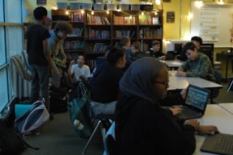 Students from the study club finish homework or get help from others. Study club is the perfect place to get help with any work that you're struggling with. “Ever since I started going to study club, I have been turning assignments in on time way more often,” proclaimed Juan Tobar Blanco.